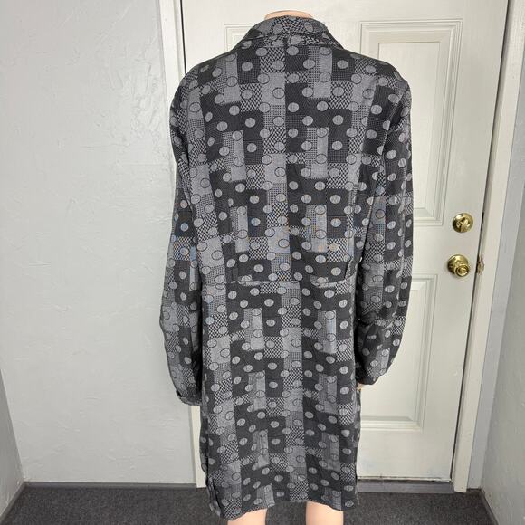 Cut Loose Womens Shirt XL Lagenlook Art to Wear Cotton Polka Dot Plaid Button V9 - Picture 4 of 7